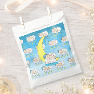 Sweet Baby boy Sleeping on Moon Baby Shower Favour Bags