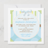 Sweet Baby Boy Stripes & Polka Dot Baby Shower