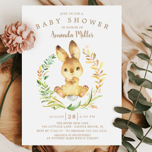 Sweet Baby Bunny Baby Shower Invitation
