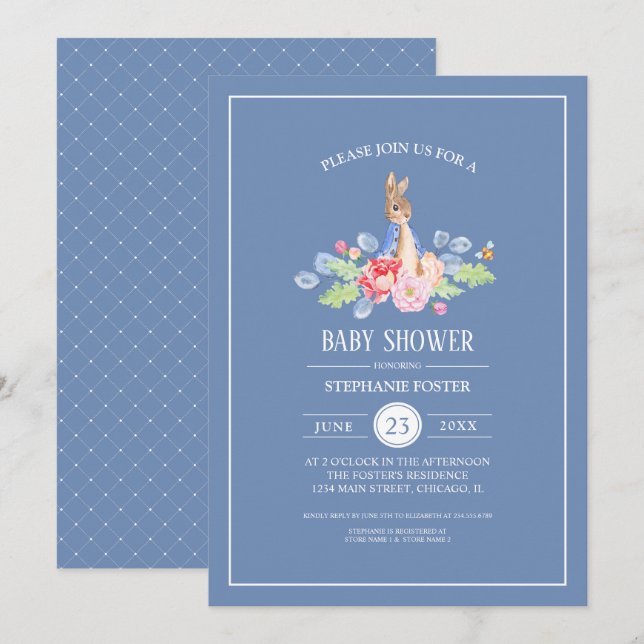 Sweet Baby Bunny | Rabbit Baby Shower Invitation (Front/Back)