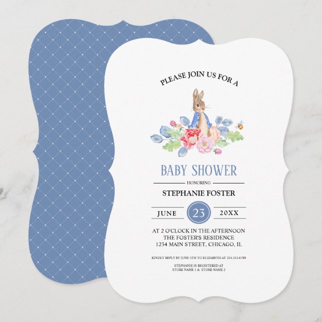 Sweet Baby Bunny | Rabbit Baby Shower Invitations (Front/Back)
