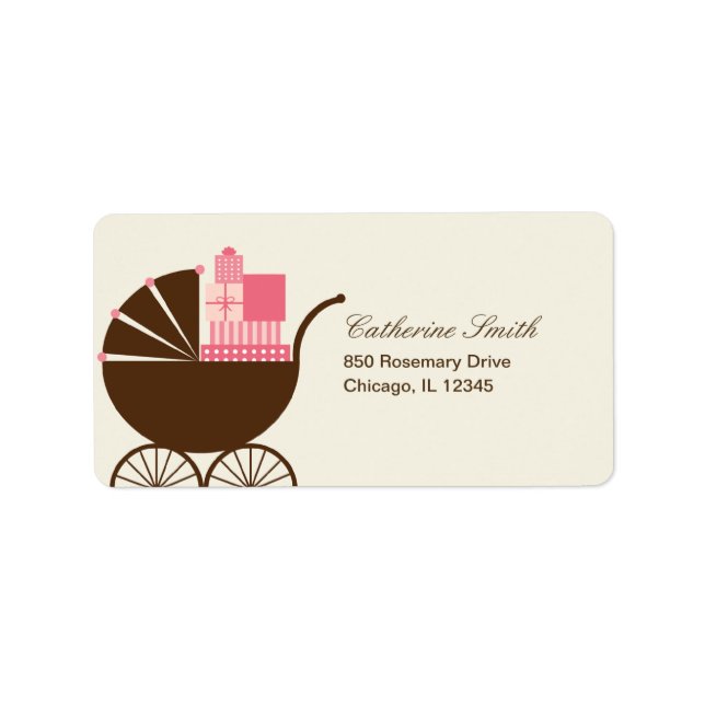 Sweet Baby Carriage Address Label - Pink (Front)