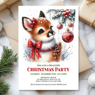 Sweet baby deer watercolor Christmas invite