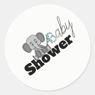 Sweet Baby Elephant, Baby Shower Classic Round Sticker