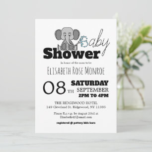 Sweet Baby Elephant, Baby Shower Invitation