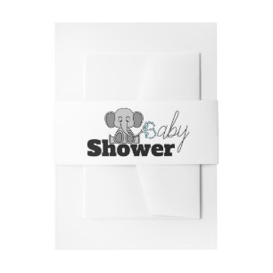 Sweet Baby Elephant, Baby Shower Invitation Belly Band