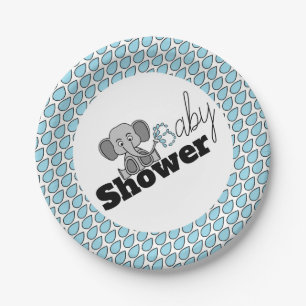 Sweet Baby Elephant, Baby Shower Paper Plate