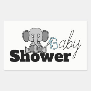 Sweet Baby Elephant, Baby Shower Rectangular Sticker