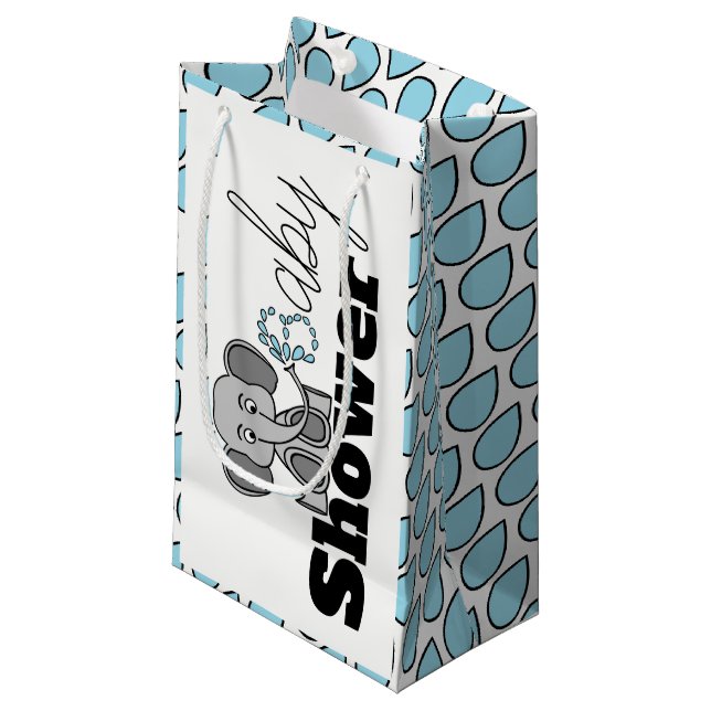 Sweet Baby Elephant, Baby Shower Small Gift Bag (Front Angled)