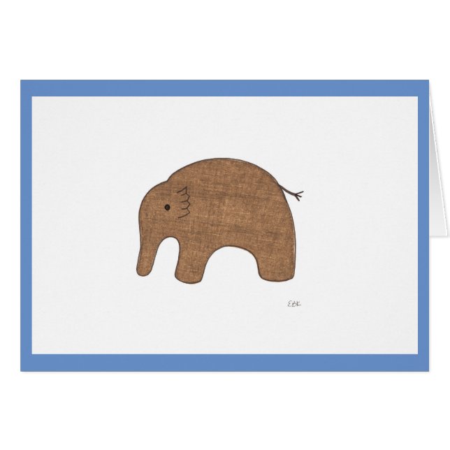 Sweet Baby Elephant Blank Notecard (Front Horizontal)