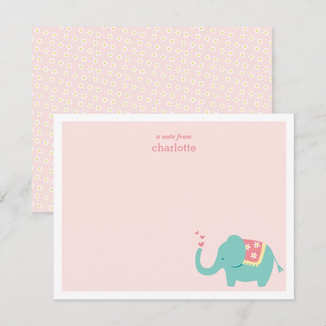 Sweet Baby Elephant Note Card (Front/Back)