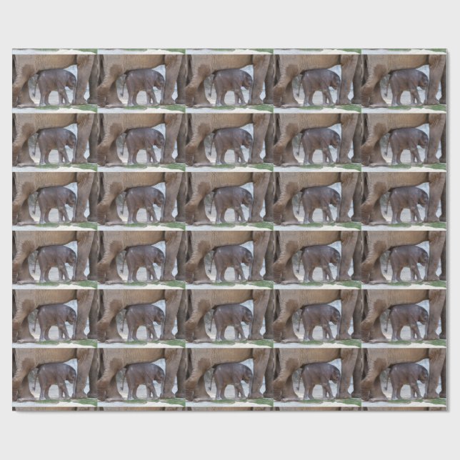 Sweet Baby Elephant Wrapping Paper (Flat)