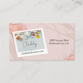 Sweet Baby Essentials on a Soft Pastel Business Card
