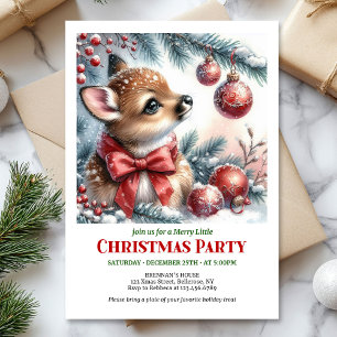 Sweet baby fawn Christmas kids invitation digital 