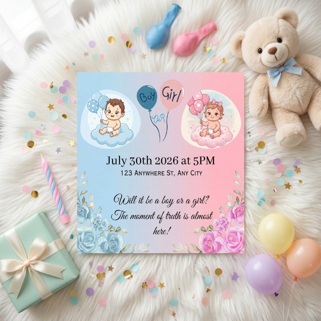 Sweet Baby Gender Reveal Invitation (Creator Uploaded)