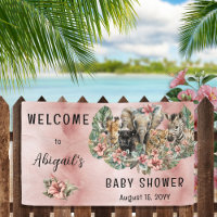 Sweet Baby Girl Animals Tropical Safari Shower