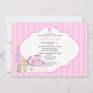 Sweet Baby Girl Baptism Inviation Invitation