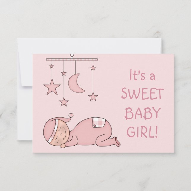 Sweet Baby Girl Birth Announcement (Front)
