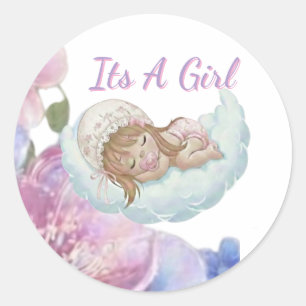 Sweet Baby Girl Classic Round Sticker