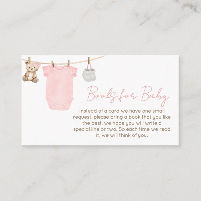 Sweet Baby Girl Clothesline Books for Baby Enclosure Card (Front)