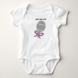 Sweet Baby Girl Pink Bow Rattle T-Shirt Bodysuit