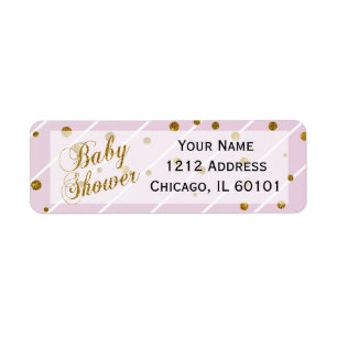 Sweet Baby Girl Pink & Gold Confetti Baby Shower