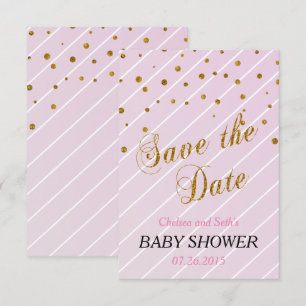 Sweet Baby Girl Pink & Gold Confetti   Baby Shower Invitation