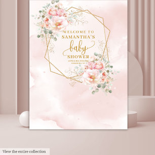 Sweet Baby Girl sage green gold glitter backdrop Tapestry