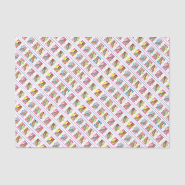 Sweet Baby Girl Squares Tissue Paper (Front)