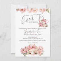 Sweet Baby Girl Tea Party Baby Shower Invitation