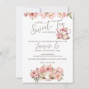 Sweet Baby Girl Tea Party Baby Shower Invitation