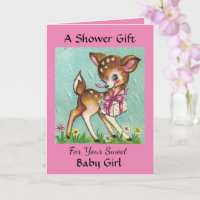 Sweet Baby Girl Vintage Deer Shower Gift