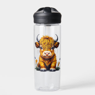 Sweet Baby Highland Cow Personalized Water Bottle