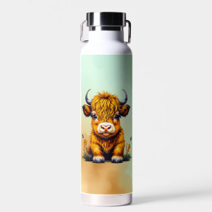 Sweet Baby Highland Cow Personalized Water Bottle