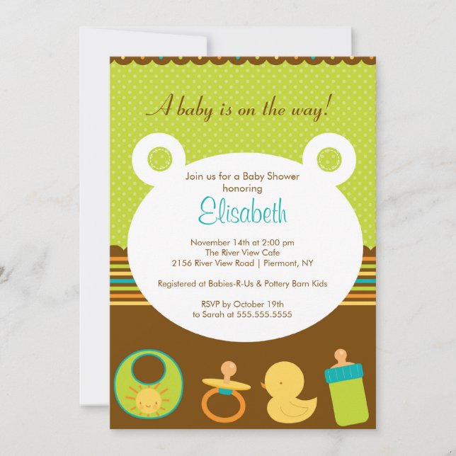 Sweet Baby Icons Girl or Boy Baby Shower Invitation (Front)