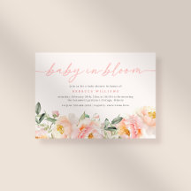 Sweet Baby In Bloom Pink Flowers Girl Baby Shower