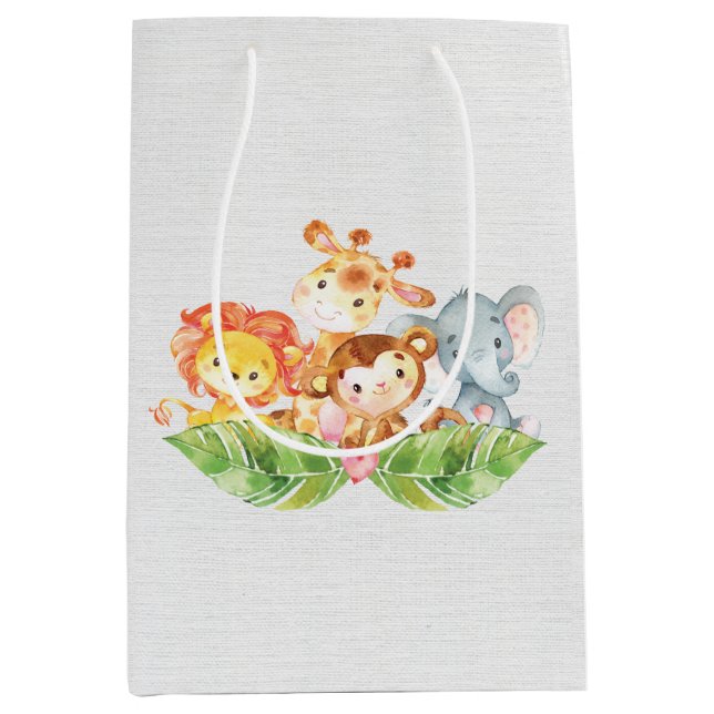 Sweet Baby Jungle Animals Medium Gift Bag (Front)