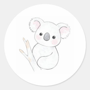 Sweet Baby Koala Joey Watercolor Print Sticker