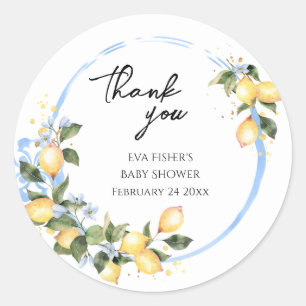 Sweet Baby Lemon Baby Shower Thank You Sticker