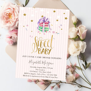 Sweet Baby Macarons Stars Baby Shower Invitation