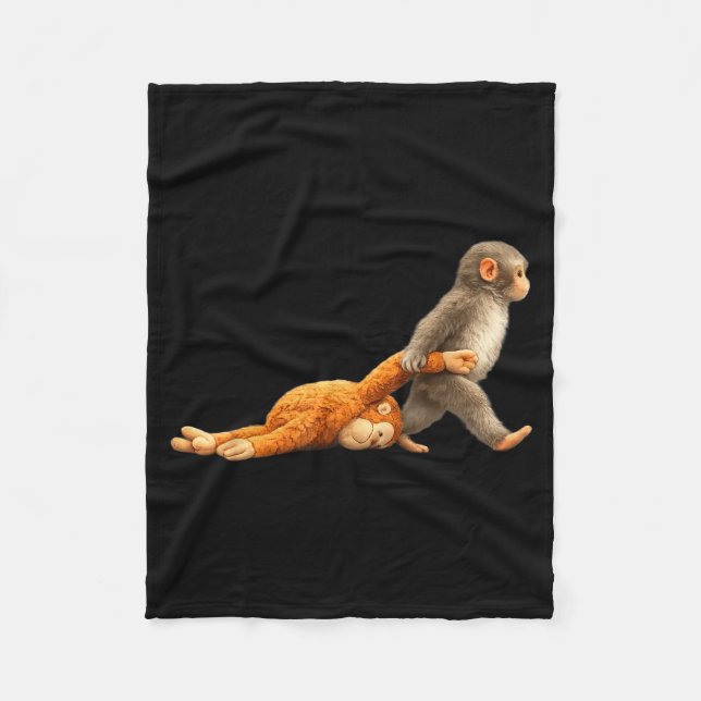 Sweet baby monkey punch fighter monkey meme  fleece blanket (Front)