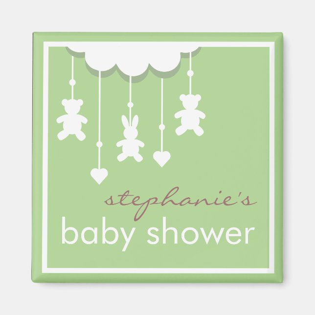 Sweet Baby Neutral Mobile Baby Shower Favour Magnet (Front)