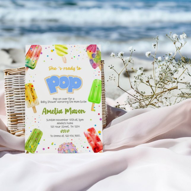 Sweet Baby on the Way | Ice Cream Pop Baby Shower Invitation (Creator Uploaded)