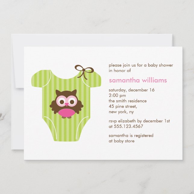 Sweet Baby Outfit Baby Shower Invitation (Front)