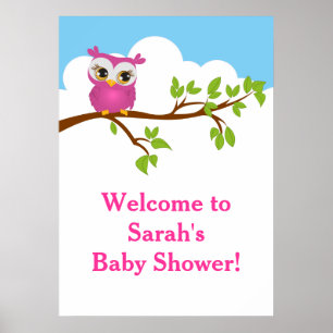 Sweet Baby Owl Baby Shower Baby Shower Poster