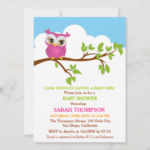 Sweet Baby Owl Baby Shower Invitation