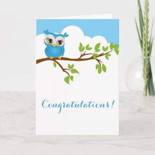 Sweet Baby Owl Boy Greeting Card