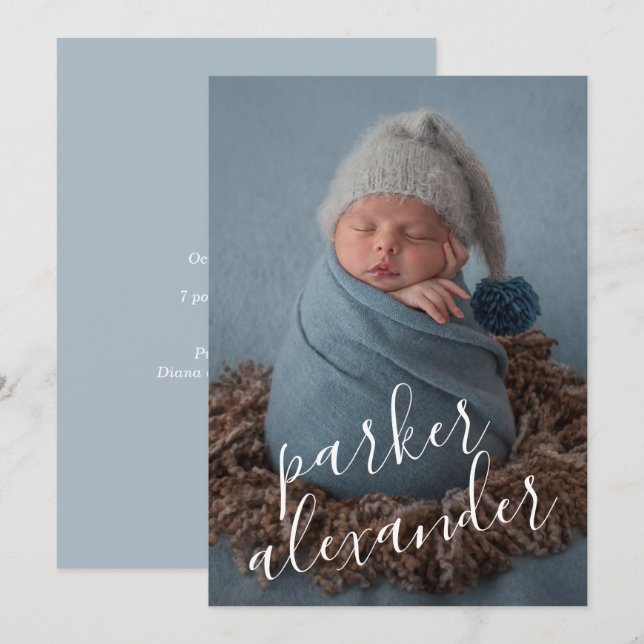 Sweet Baby Photo Birth Announcements (Front/Back)