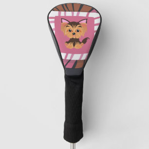 Sweet Baby Pink and Brown Yorkie  Golf Head Cover