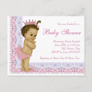 Sweet Baby Pink and Purple Baby Shower Invitation